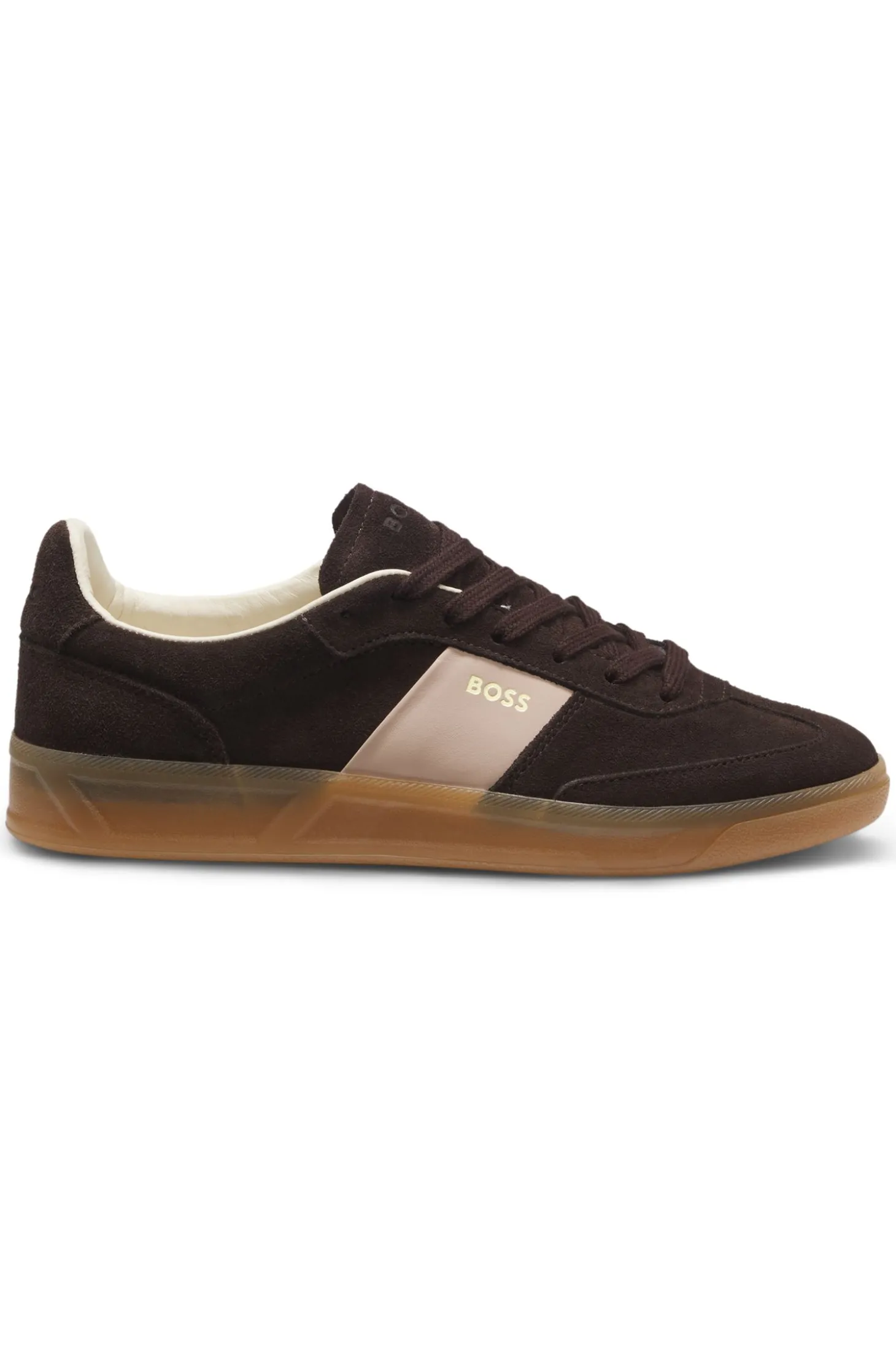 Suede trainers with smooth-leather trims