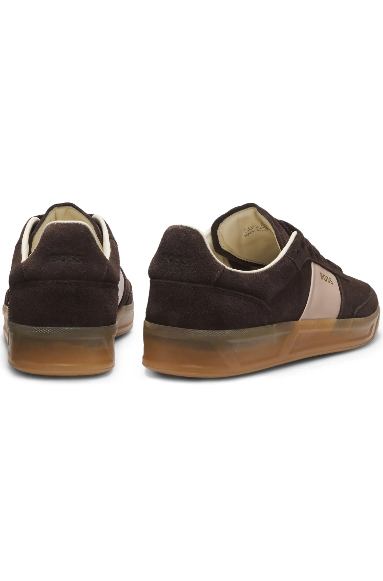 Suede trainers with smooth-leather trims