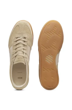 Suede trainers with smooth-leather trims