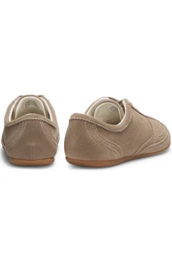 Suede trainers with stacked logo