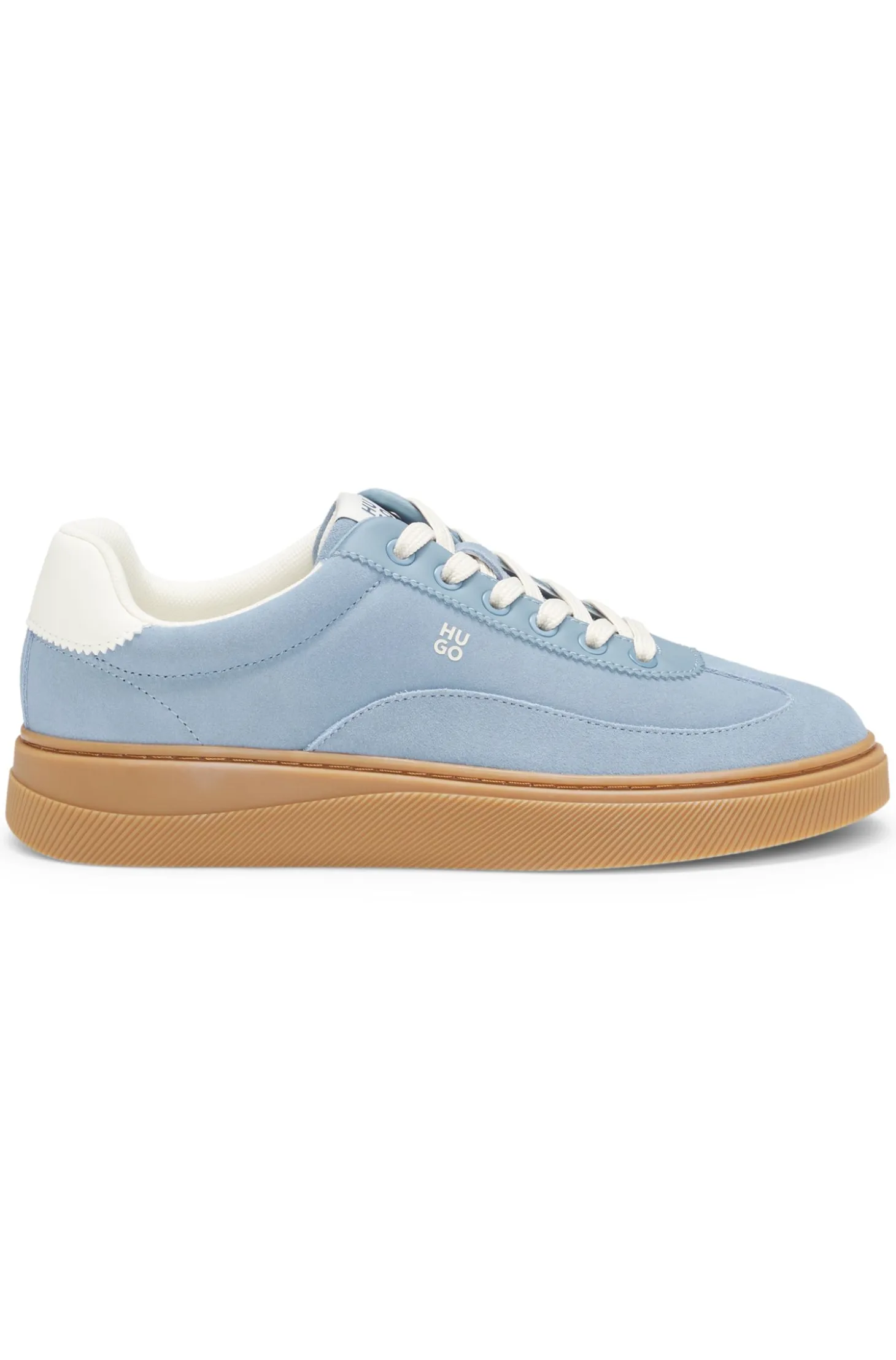 Suede trainers with stacked logos