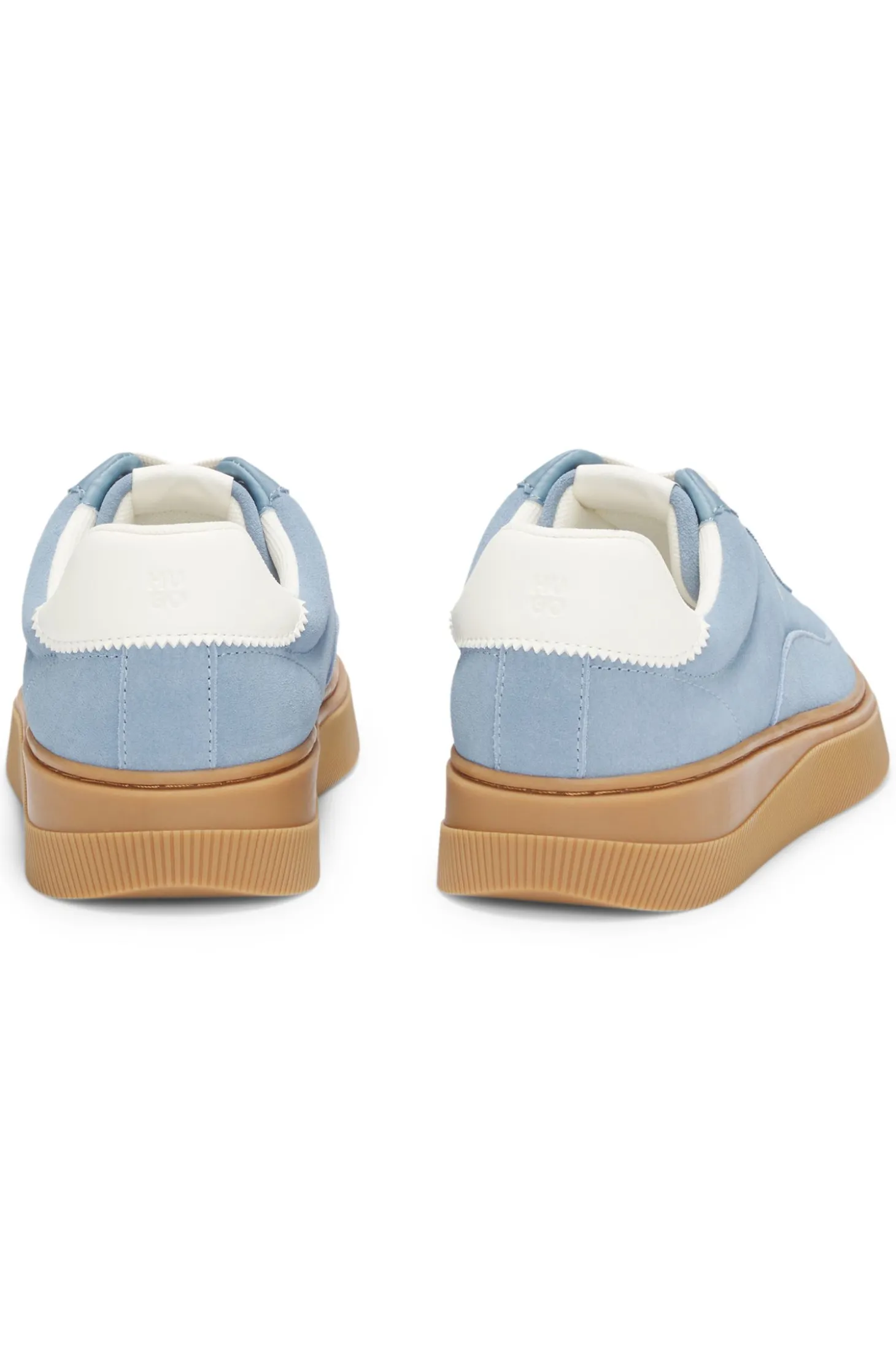 Suede trainers with stacked logos