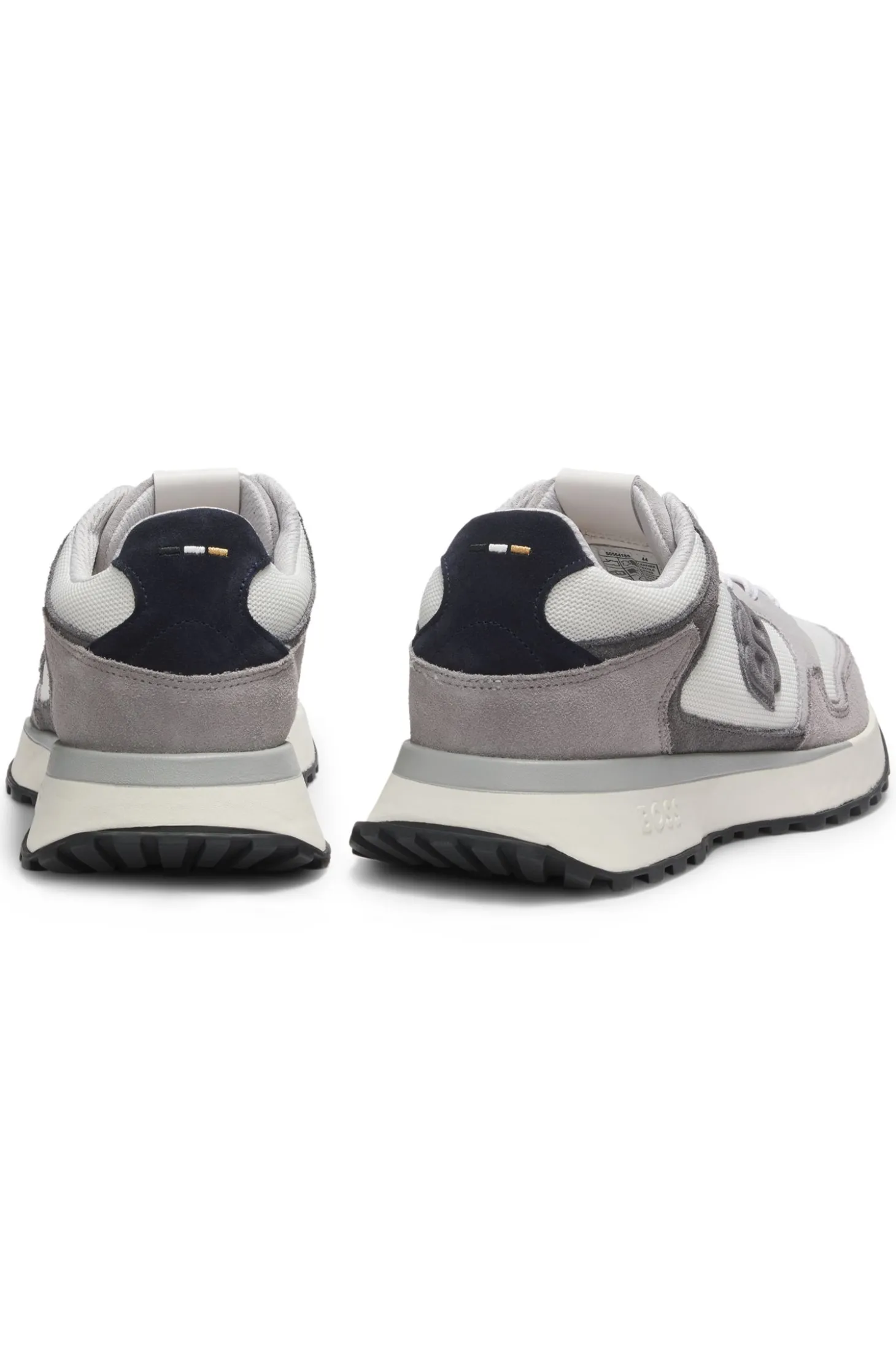 Suede-trim trainers with Double B monogram