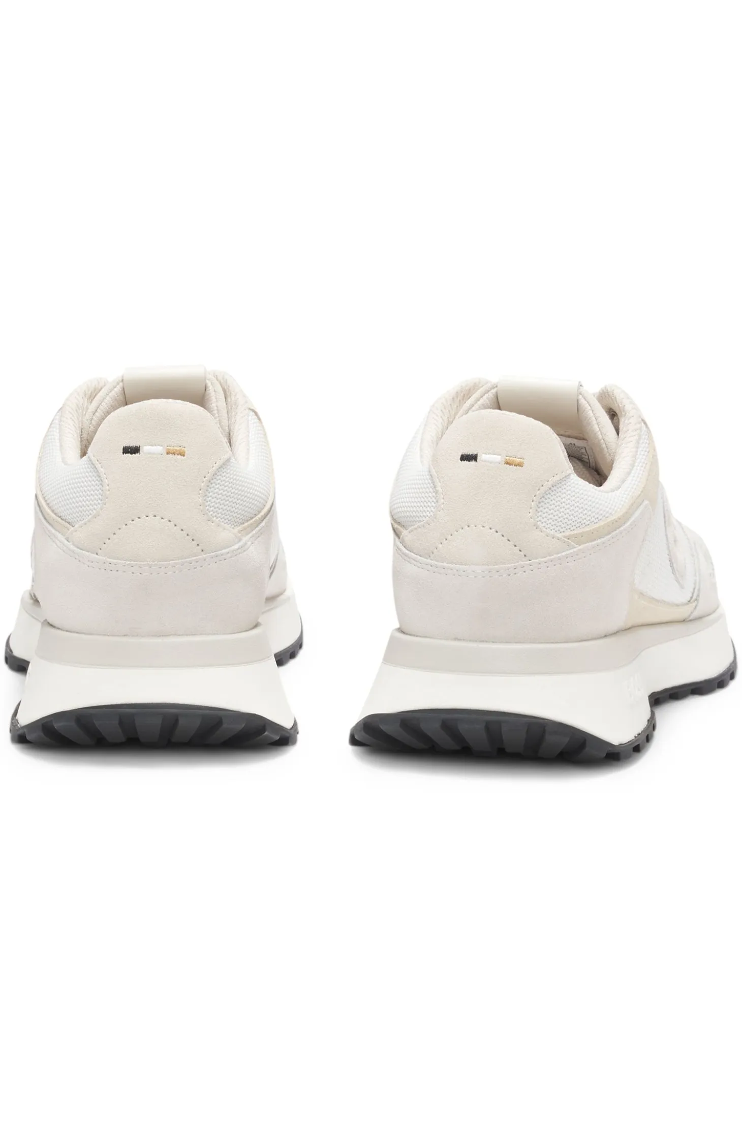 Suede-trim trainers with Double B monogram