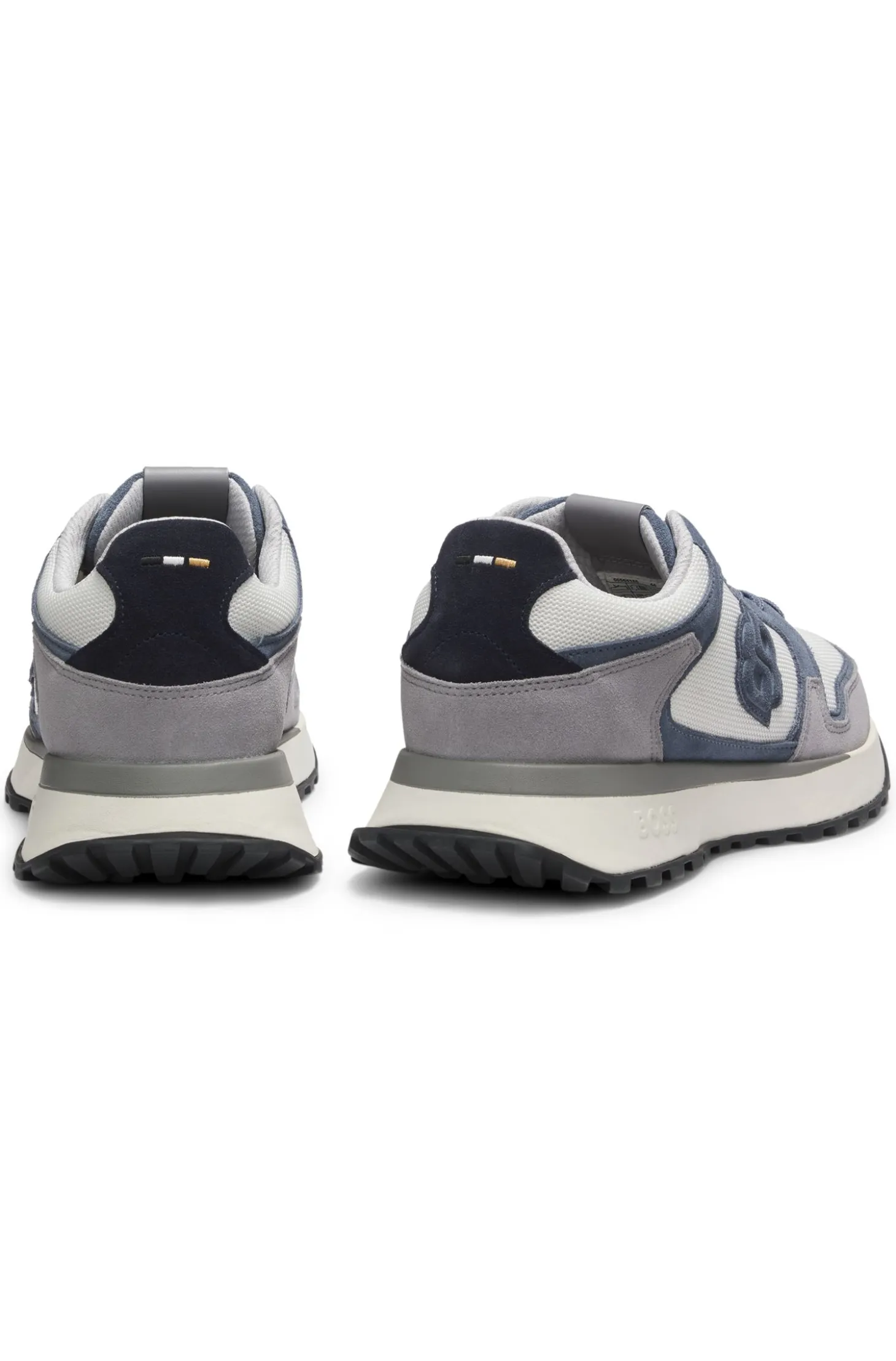 Suede-trim trainers with Double B monogram