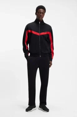 Suede-trim trainers with logo details