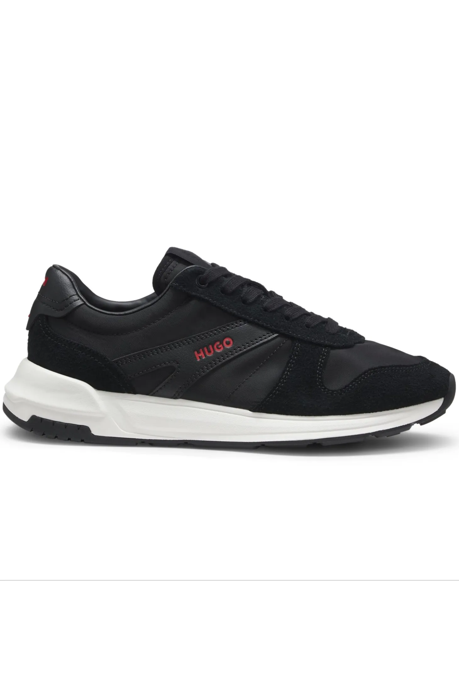Suede-trim trainers with logo details