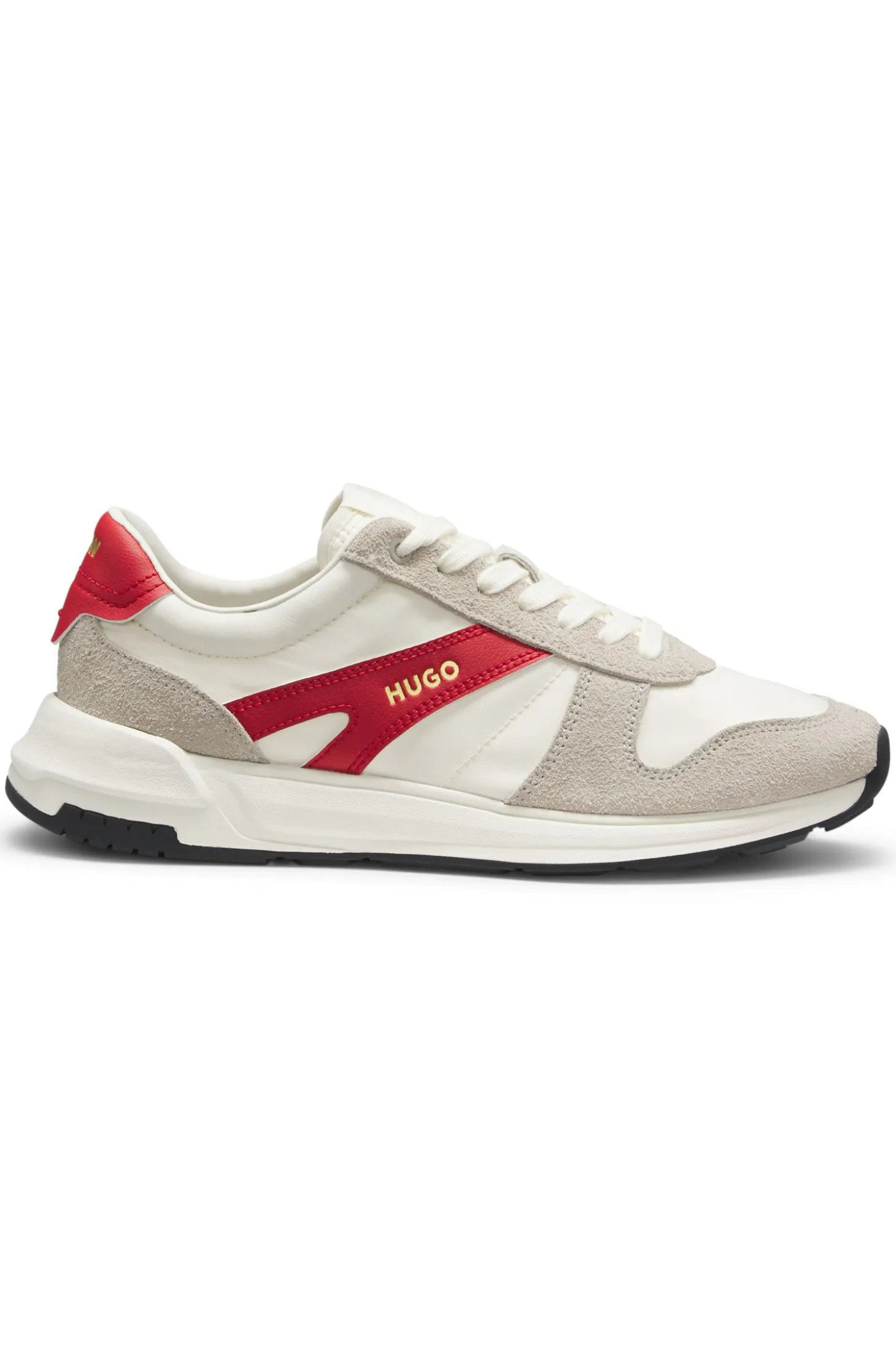 Suede-trim trainers with logo details