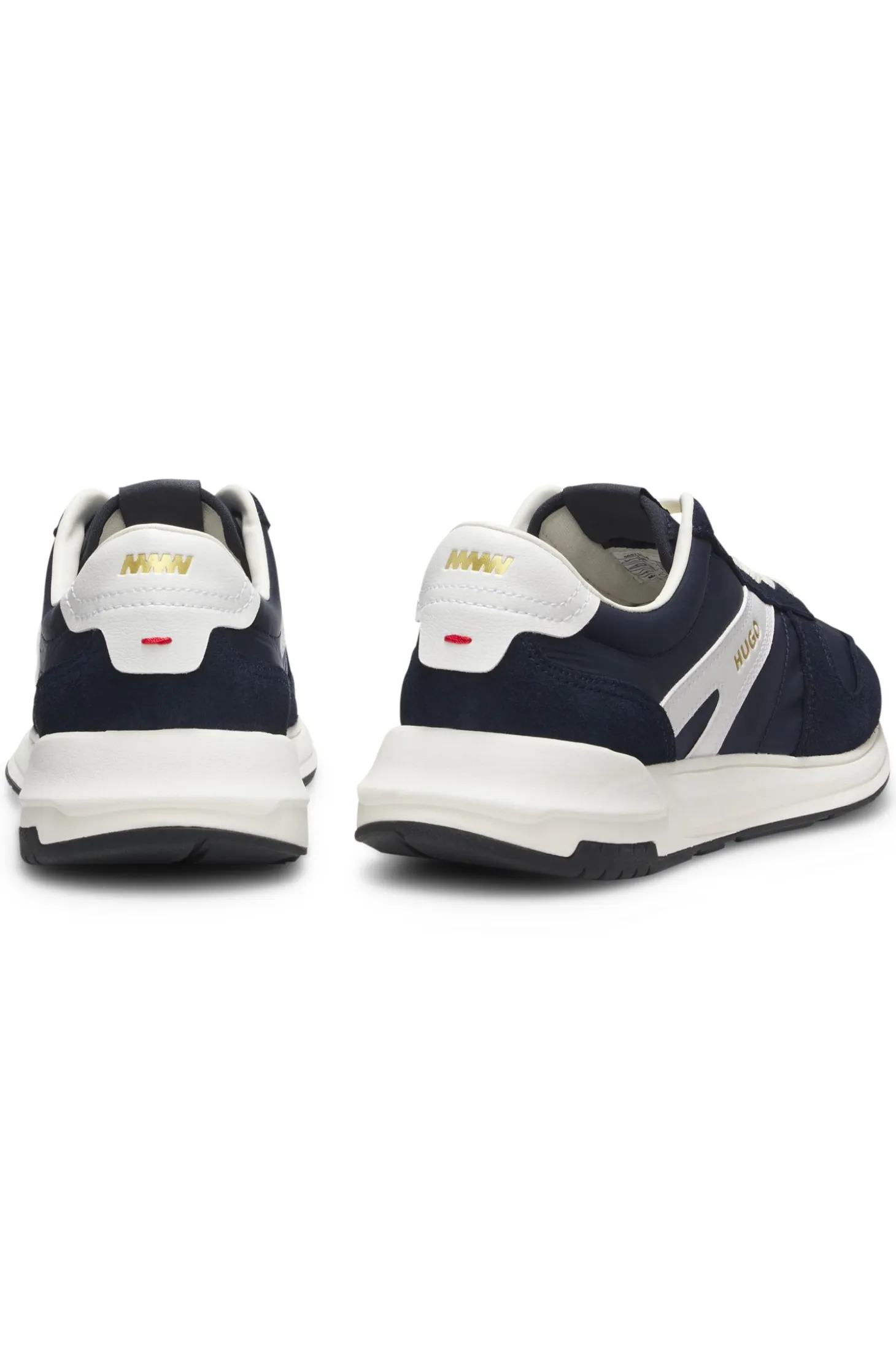 Suede-trim trainers with logo details