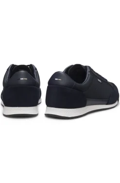 Suede-trim trainers with ribbed sole