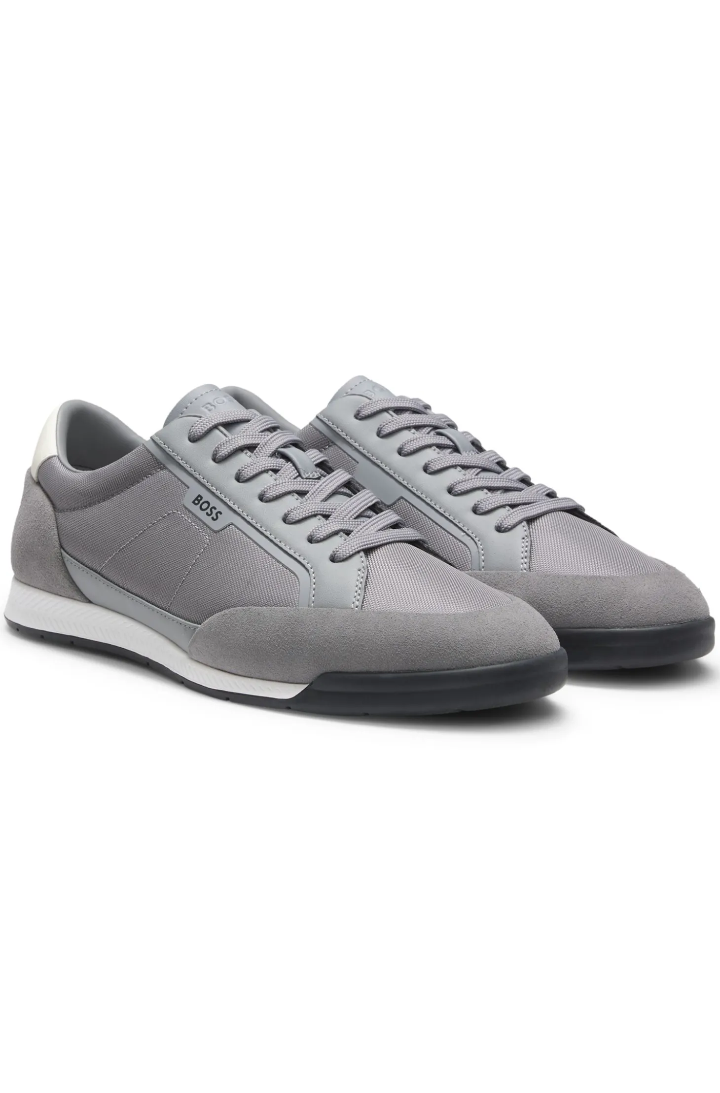 Suede-trim trainers with ribbed sole