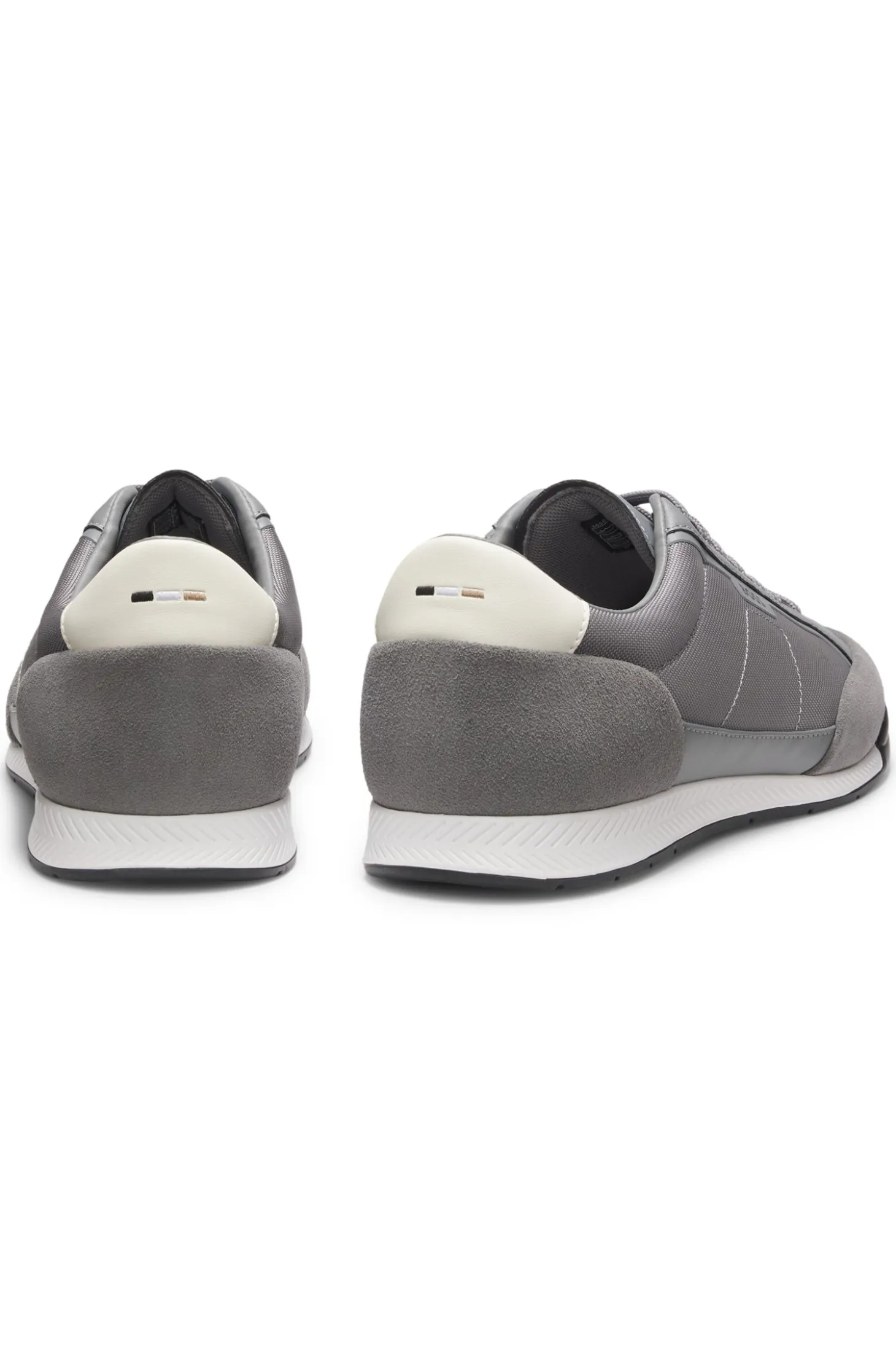 Suede-trim trainers with ribbed sole