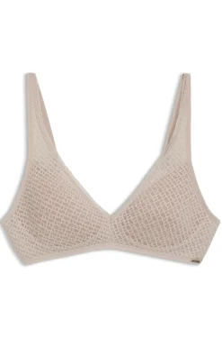 Super-soft lace bralette with gold plaque