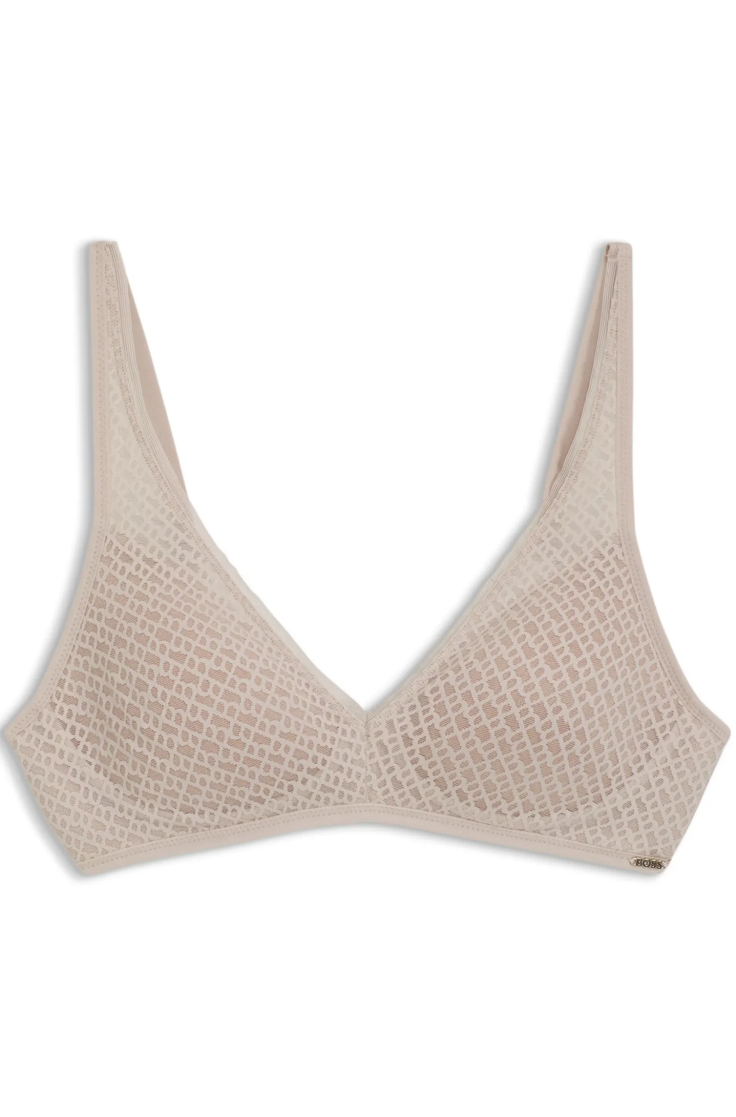 Super-soft lace bralette with gold plaque