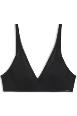 Super-soft lace bralette with gold plaque