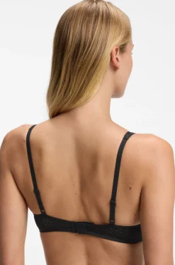 Super-soft lace bralette with gold plaque