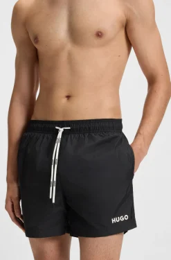 Swim shorts with contrast logo print