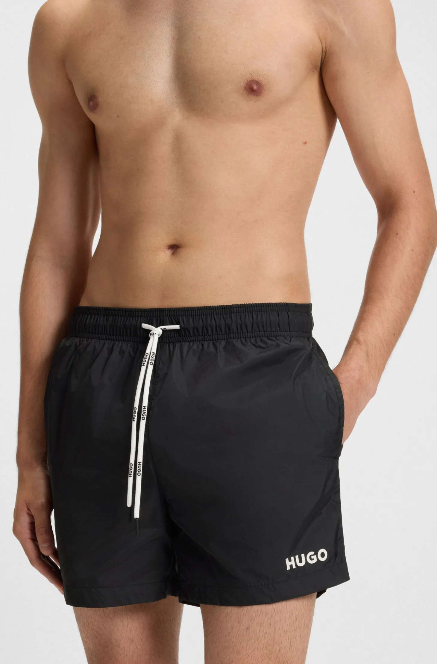 Swim shorts with contrast logo print