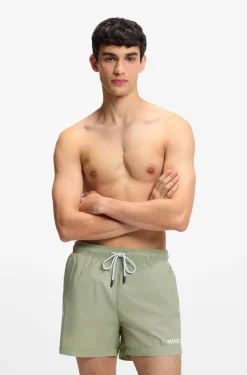 Swim shorts with contrast logo print
