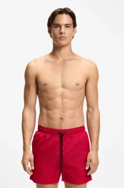 Swim shorts with contrast logo print