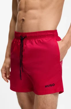 Swim shorts with contrast logo print