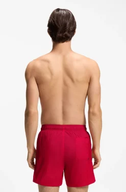 Swim shorts with contrast logo print
