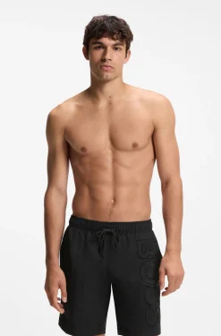 Swim shorts with 3D logo embroidery