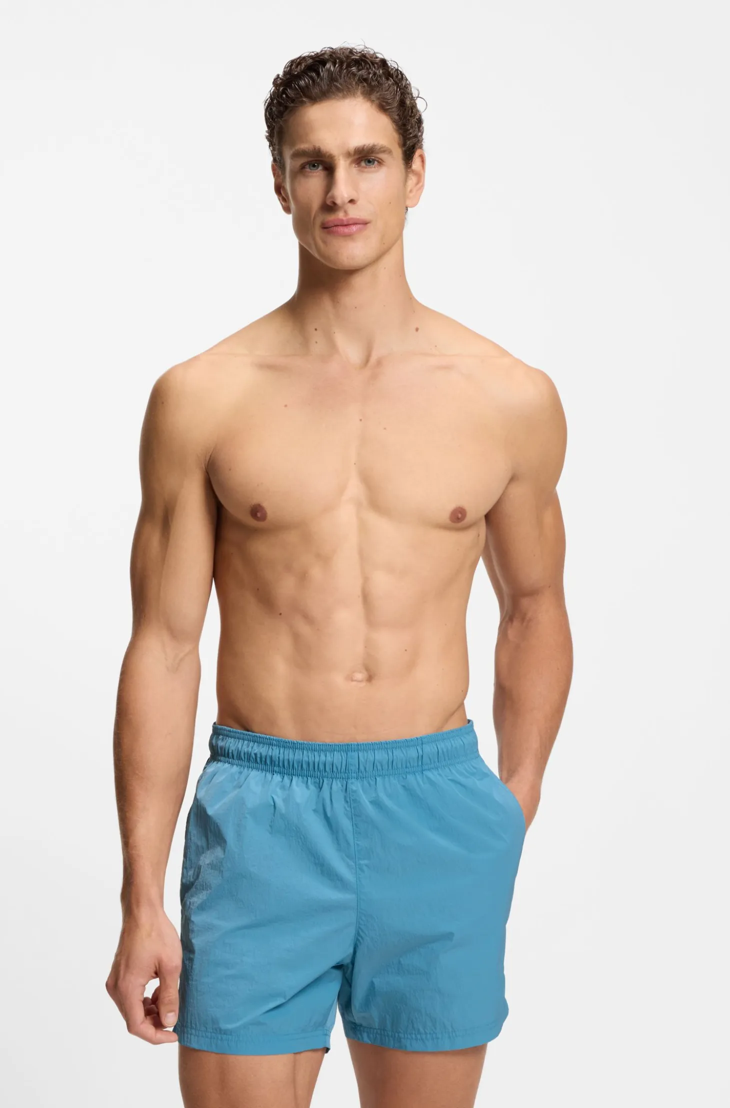 Swim shorts with Double B monogram trim