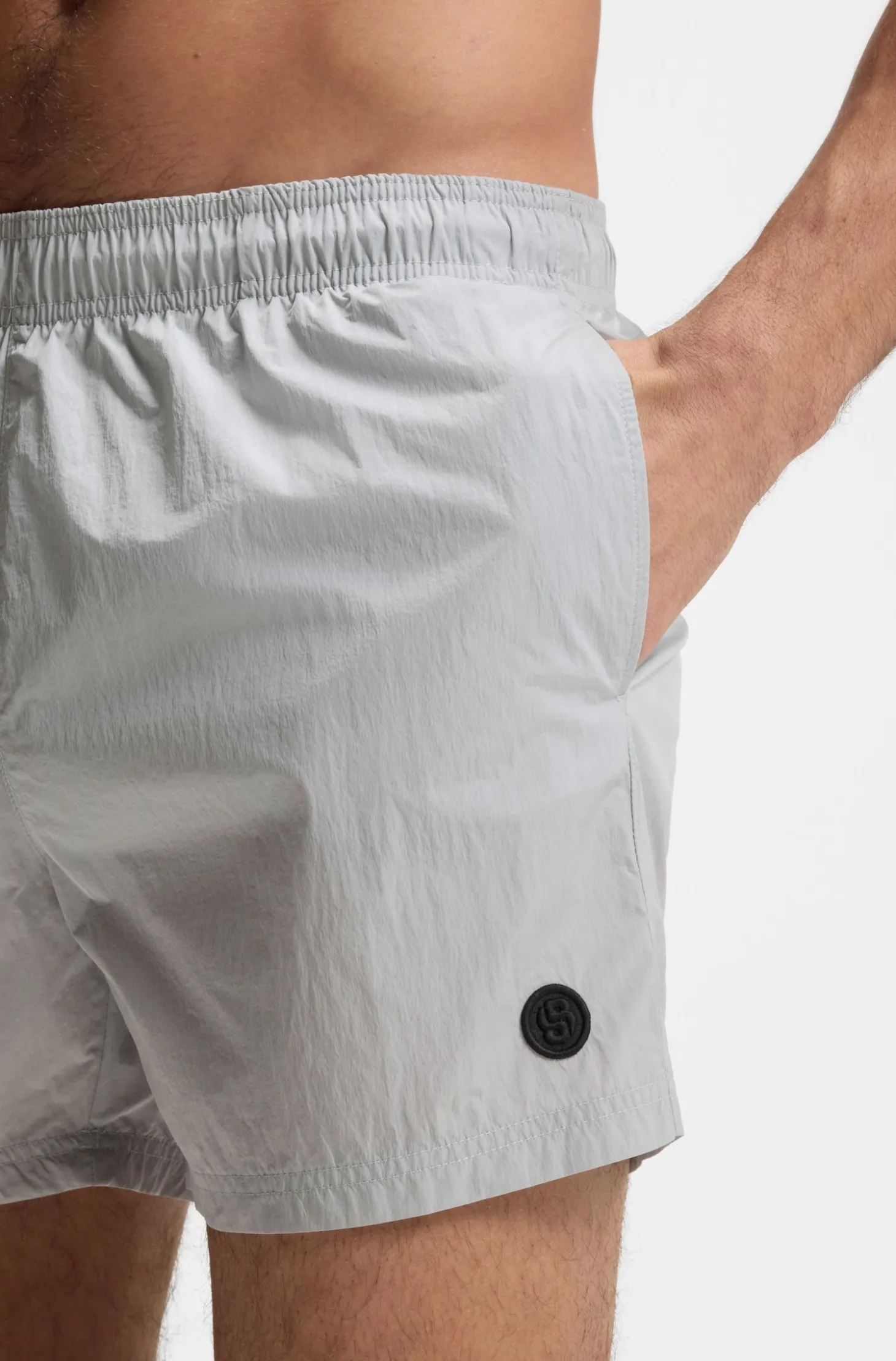 Swim shorts with Double B monogram trim