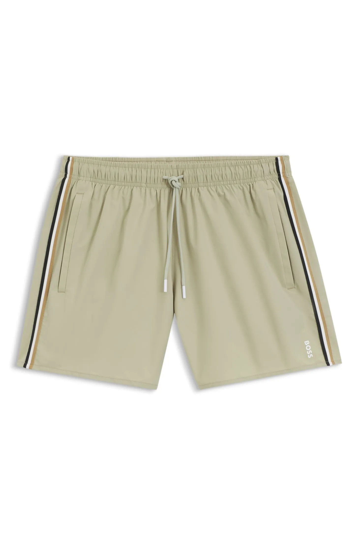 Swim shorts with signature stripe and logo