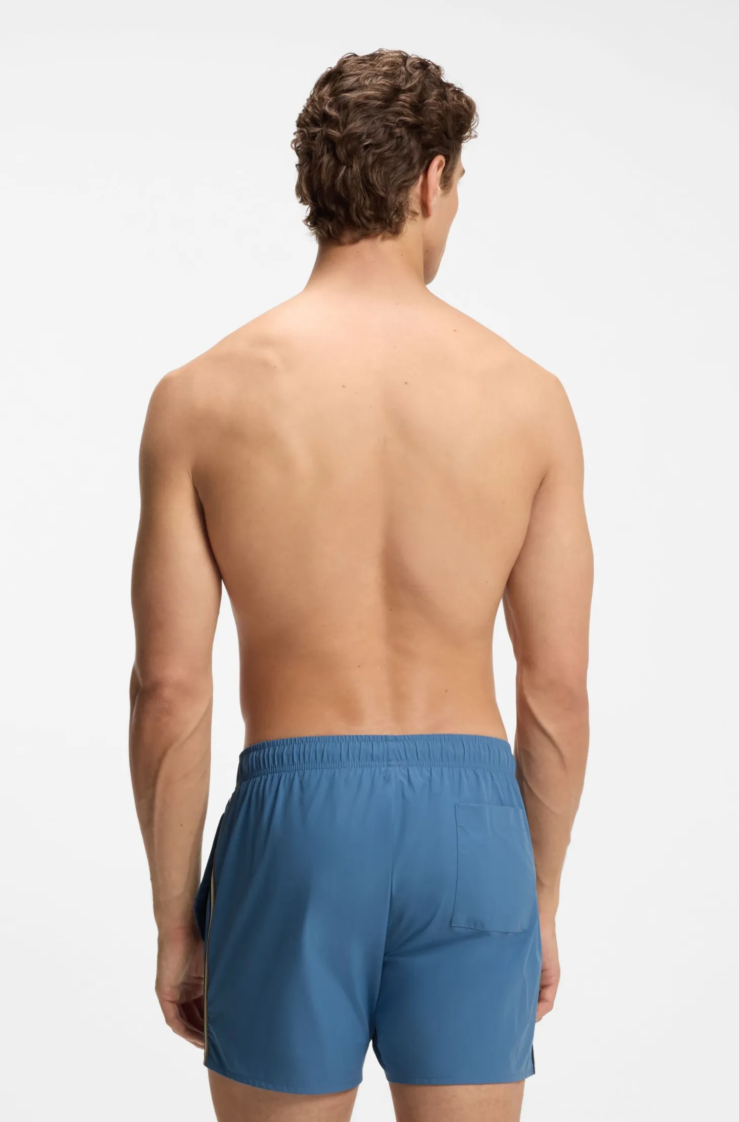 Swim shorts with signature stripe and logo
