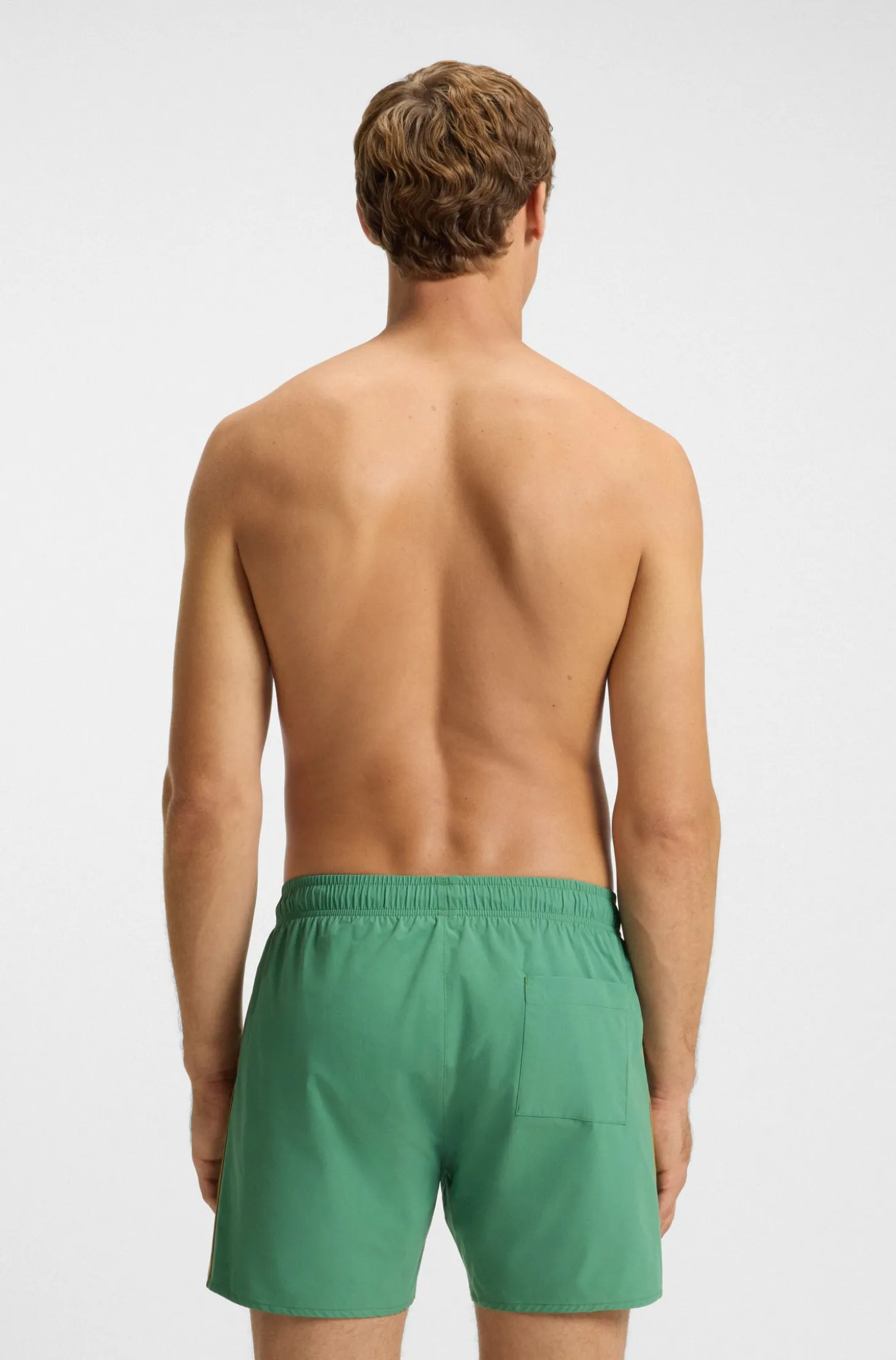 Swim shorts with signature stripe and logo