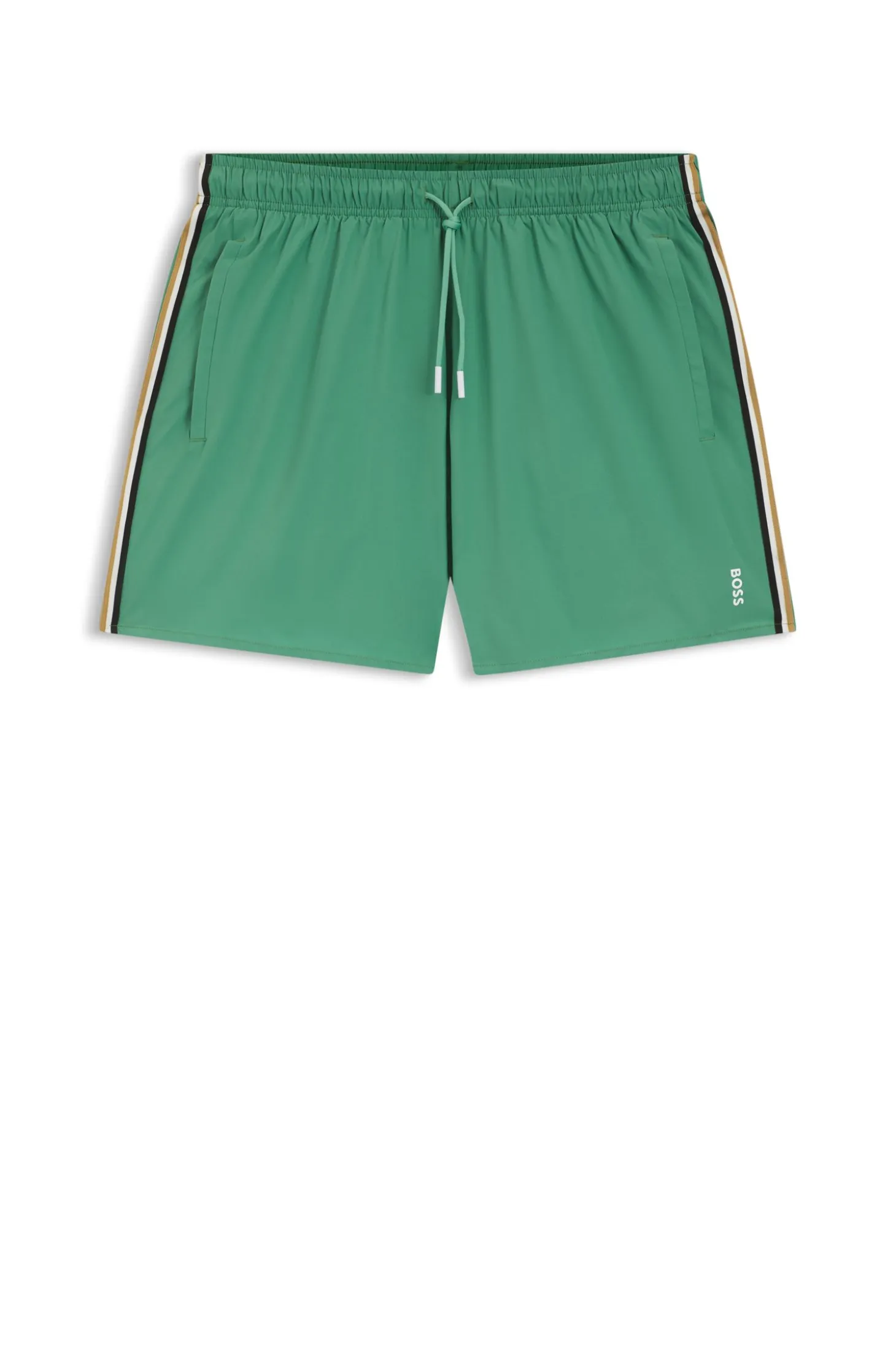 Swim shorts with signature stripe and logo