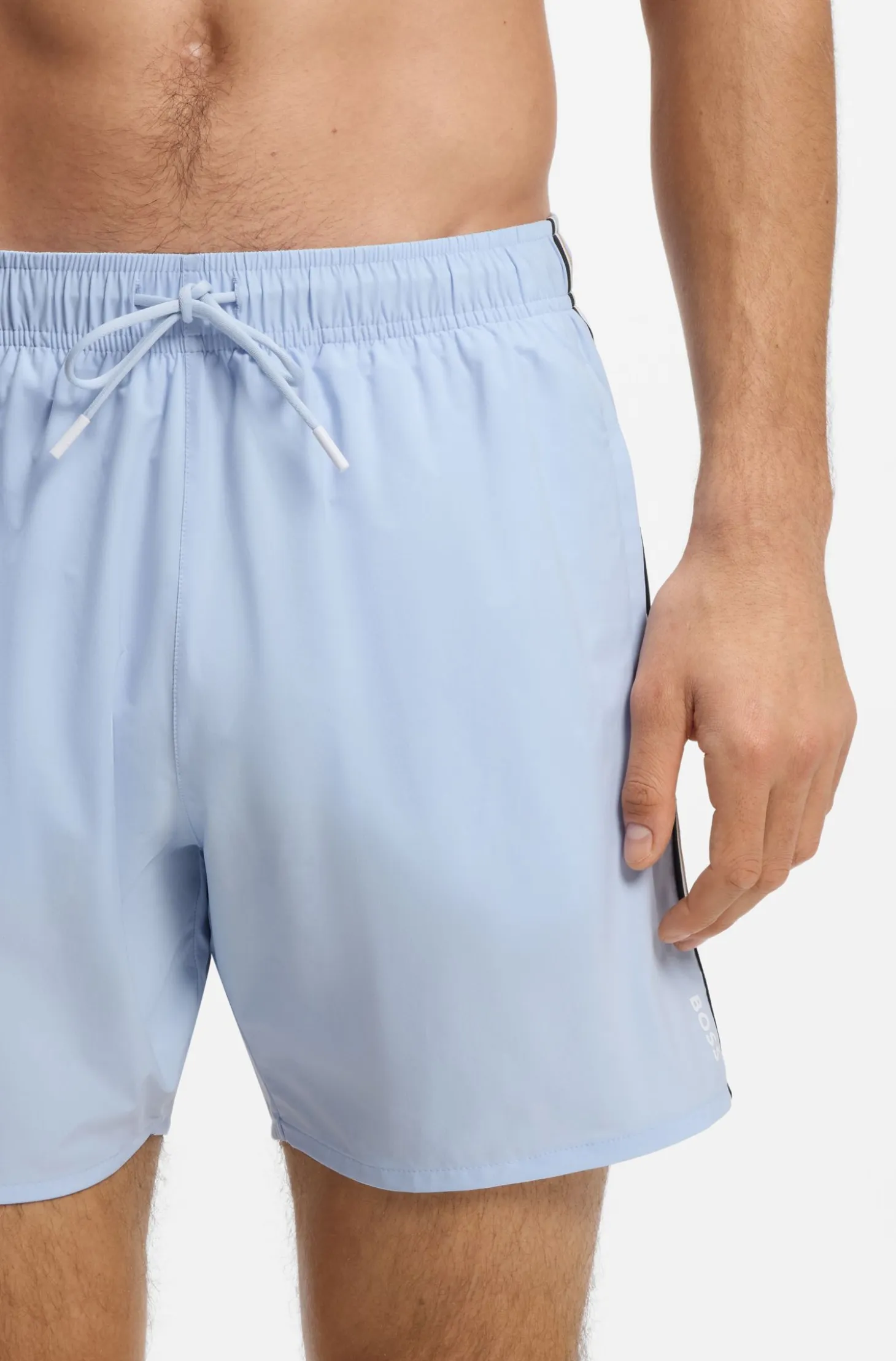 Swim shorts with signature stripe and logo