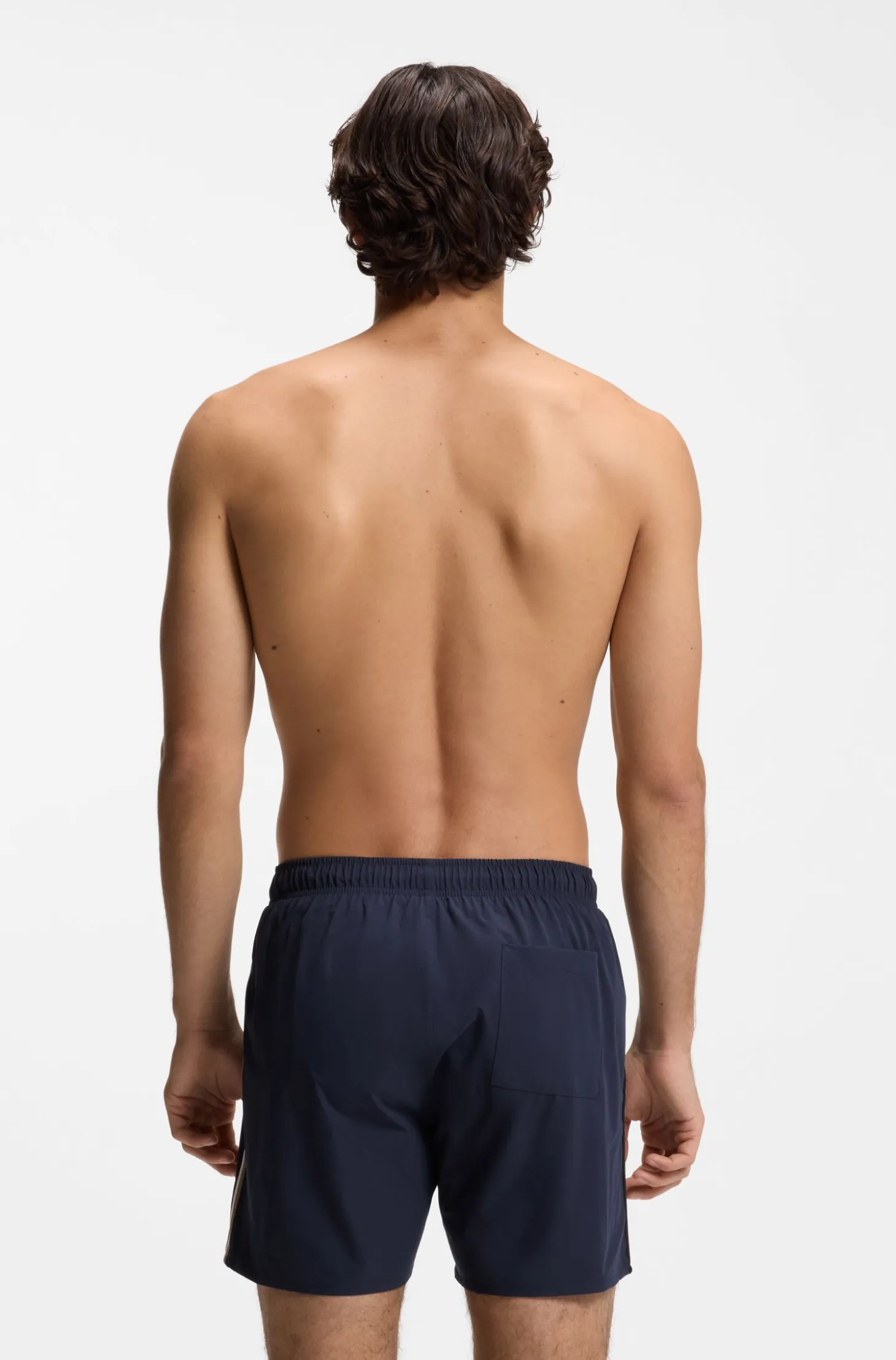 Swim shorts with signature stripe and logo