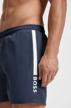 Swim shorts with stripe and logo