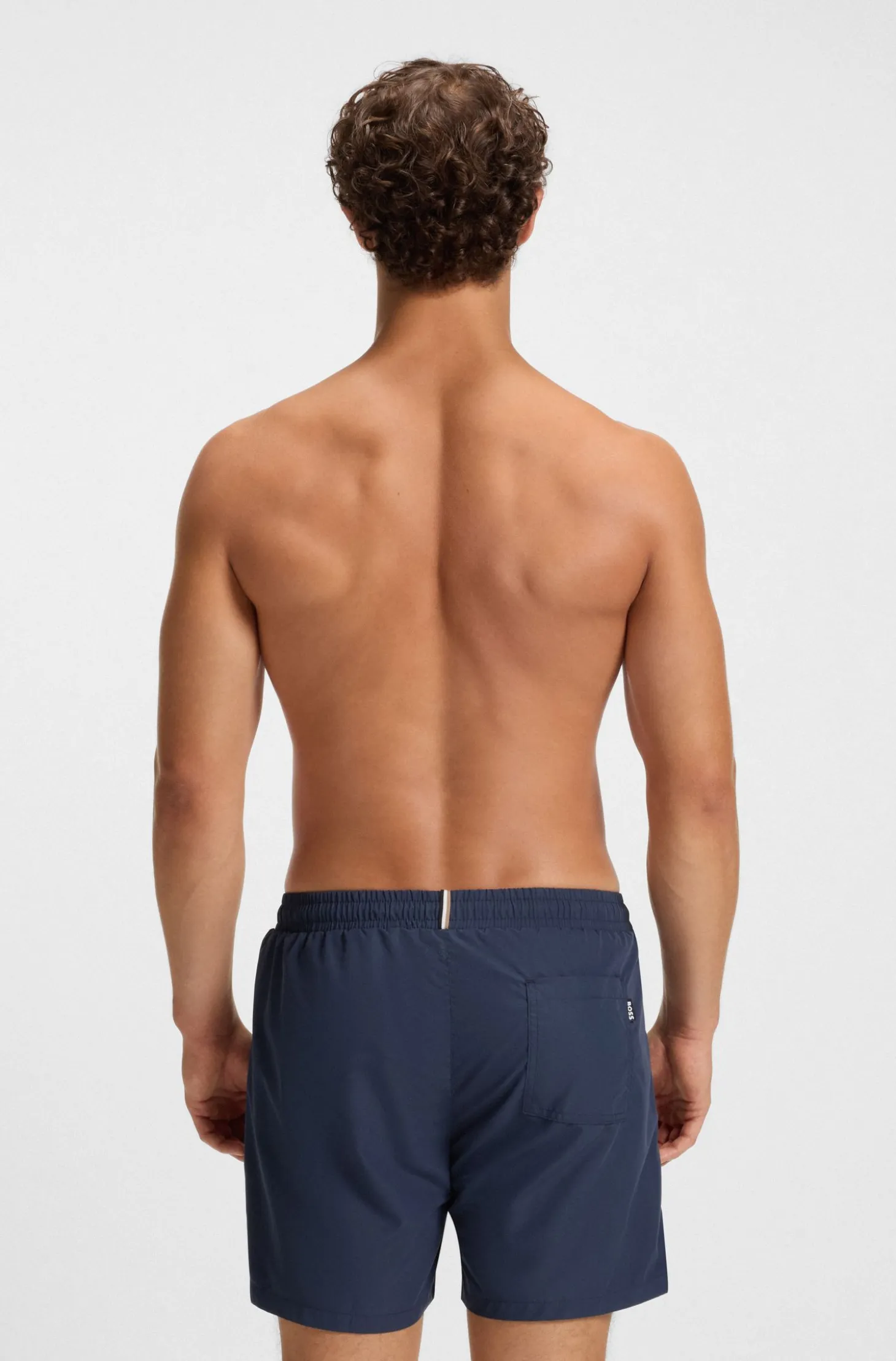 Swim shorts with stripe and logo