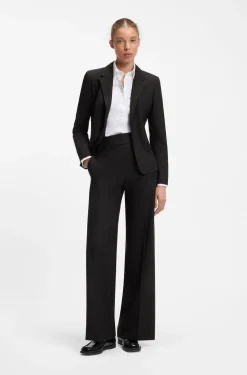 Tailored single-button blazer in stretch wool