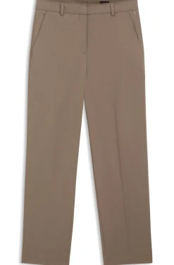 Tapered-fit cropped trousers in stretch cotton