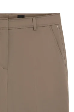 Tapered-fit cropped trousers in stretch cotton
