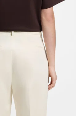 Tapered-fit cropped trousers in stretch cotton