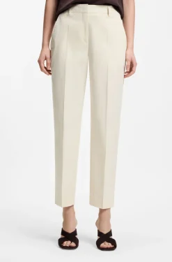 Tapered-fit cropped trousers in stretch cotton