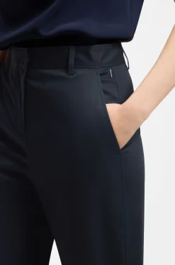 Tapered-fit cropped trousers in stretch cotton