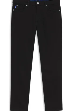Tapered-fit jeans in black stretch denim