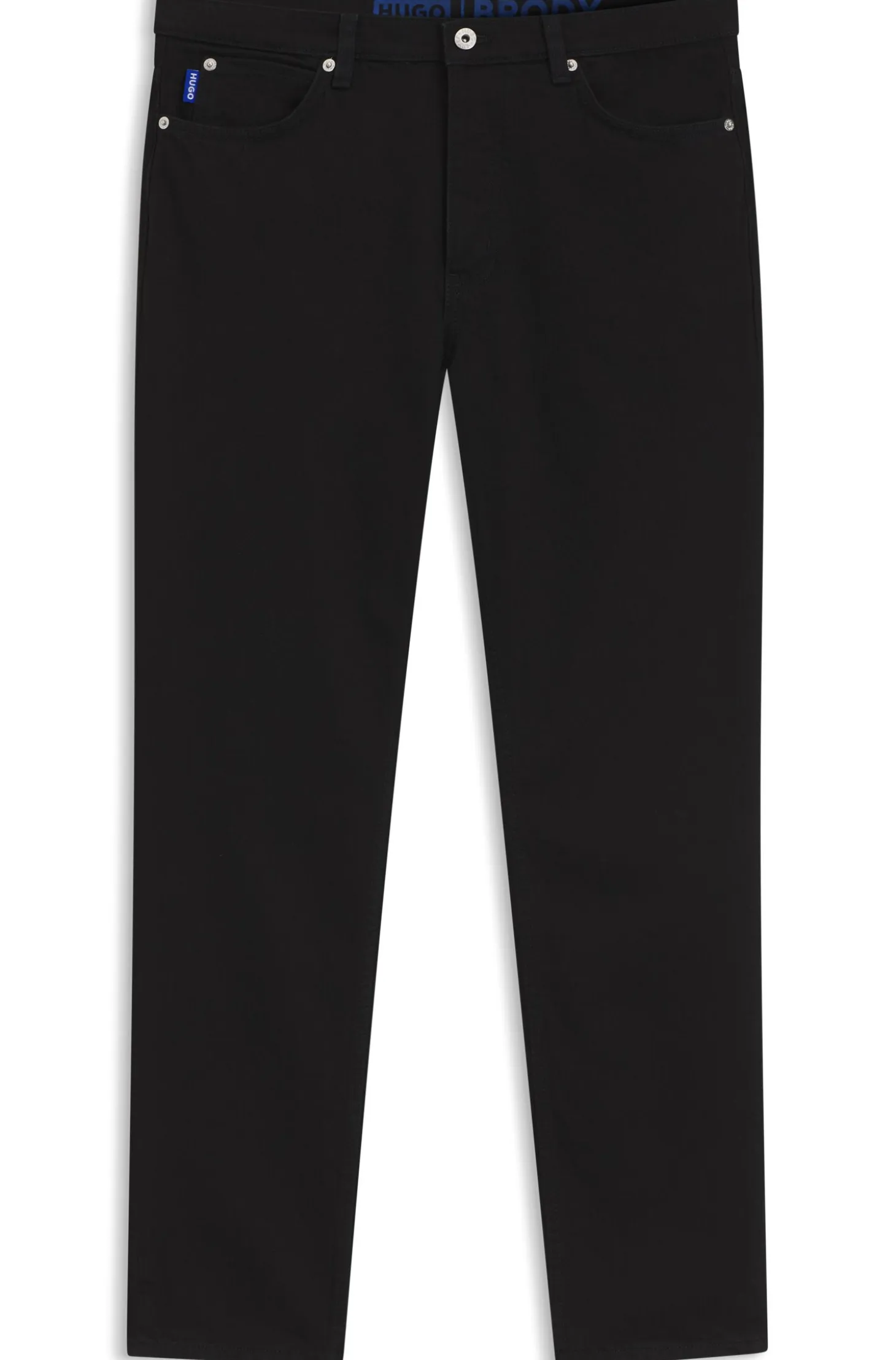 Tapered-fit jeans in black stretch denim