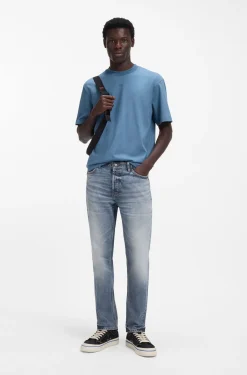 Tapered-fit jeans in blue comfort-stretch denim