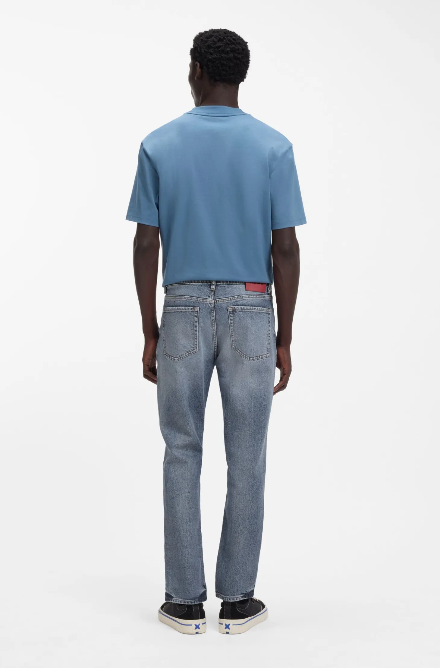 Tapered-fit jeans in blue comfort-stretch denim