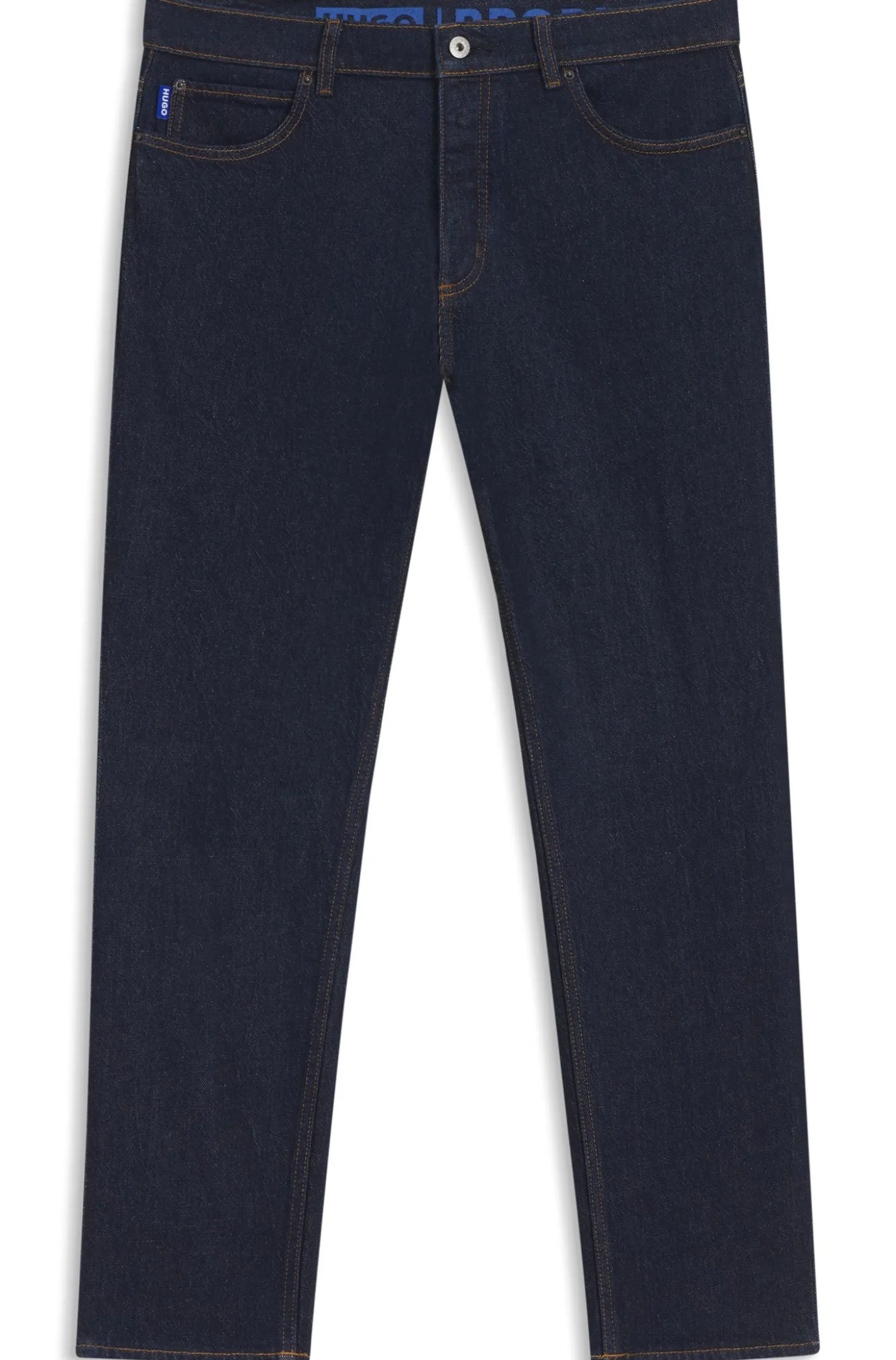 Tapered-fit jeans in dark-blue stretch denim