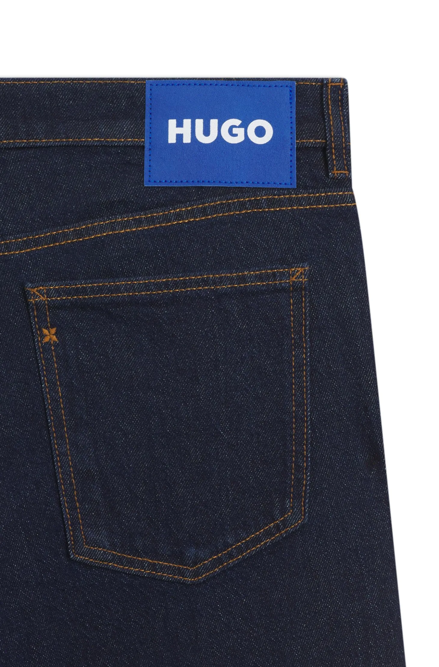 Tapered-fit jeans in dark-blue stretch denim