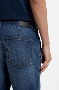 Tapered-fit jeans in used-effect comfort-stretch denim